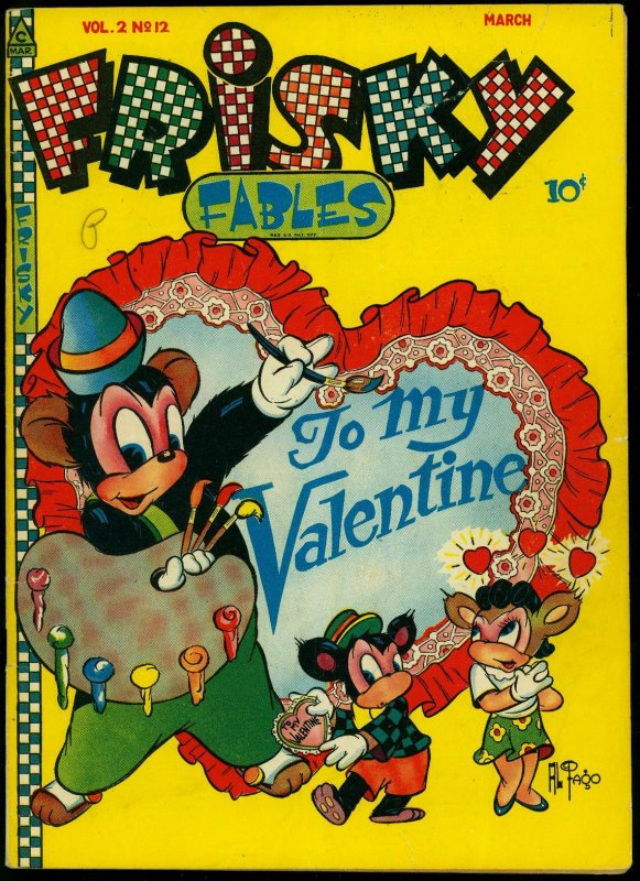 Frisky Fables Vol 2 #12 1947- Valentine cover- Funny Animal VG/F 