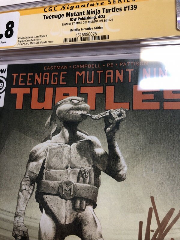 Teenage Mutant Ninja Turtles (2024) #139(CGC 9.8) Signed Mike del Mundo Census=2