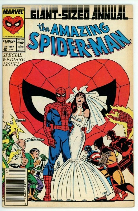 Amazing Spiderman Annual #21 (1963) - 6.0 FN *Classic Wedding Cover* Newsstand