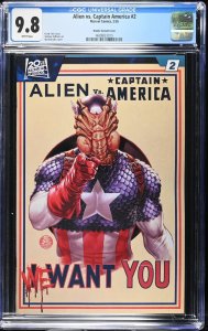 (2026) ALIEN vs CAPTAIN AMERICA #2 MARK BROOKS VARIANT COVER CGC 9.8