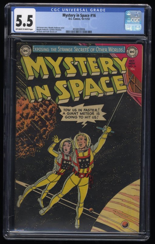 Mystery In Space #16 CGC FN- 5.5 Off White to White Gil Kane Art!