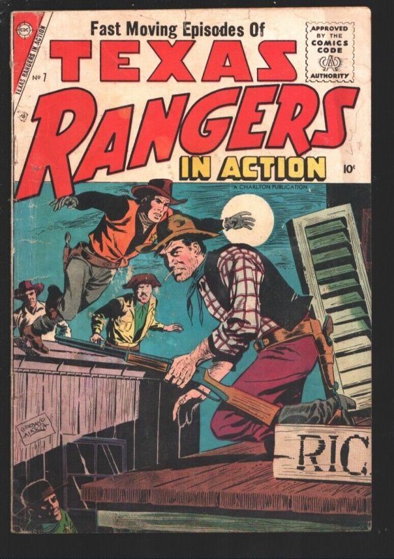 Texas Rangers In Action #7 1957-Charlton-Dick Giordano cover-Stories of Texas-VG