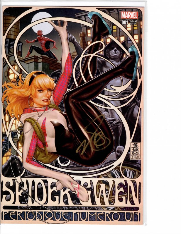 Spider-Gwen (2015) #1 Mark Brooks Variant Signed w/COA NM (9.4)