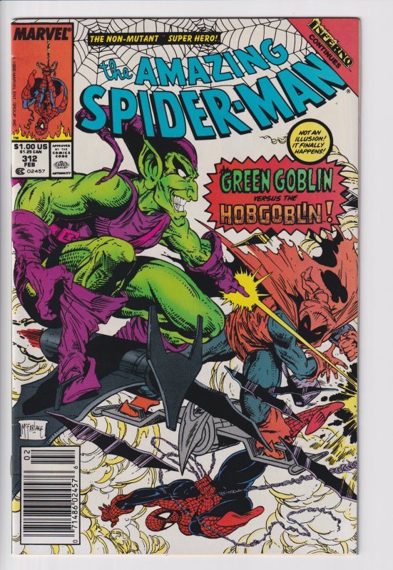 Amazing Spider-Man #312 NEWSSTAND (Feb 1989) FN 6.0. Hobgoblin vs Goblin!