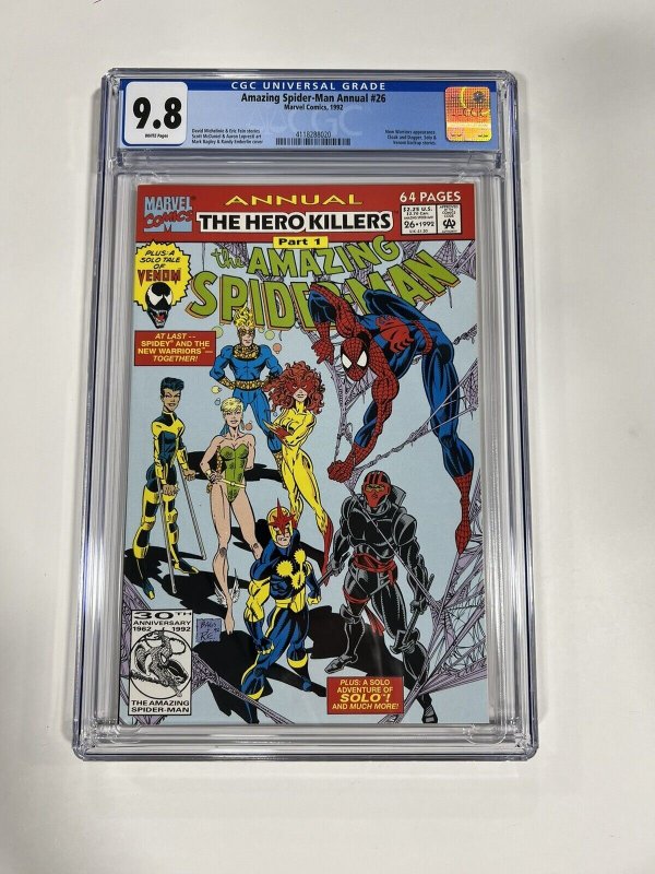 AMAZING SPIDER-MAN ANNUAL 26 CGC 9.8 WHITE PAGES MARVEL 1992 