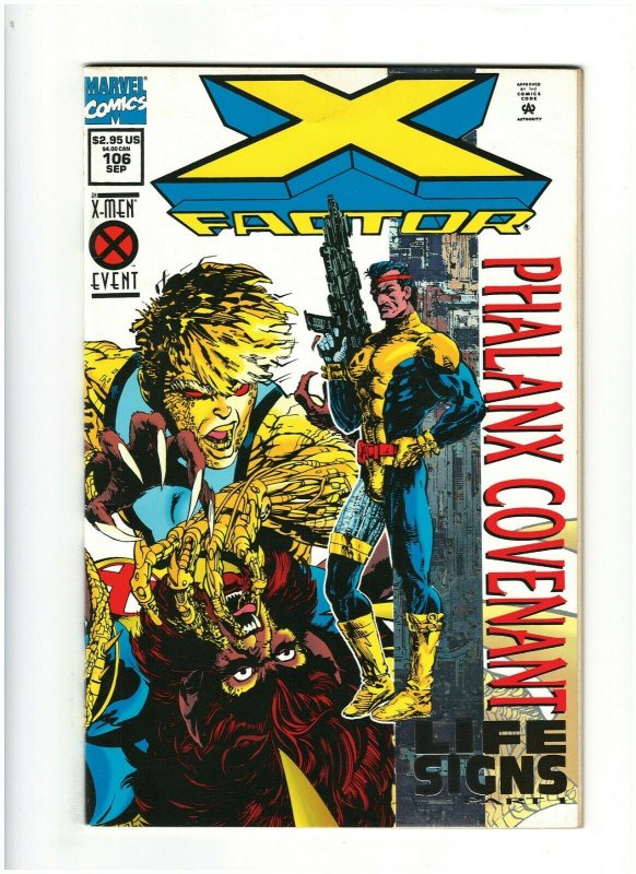 X-Factor #106 VF+ 8.5 Marvel Comics Phalanx Covenant Foil Cover 1994