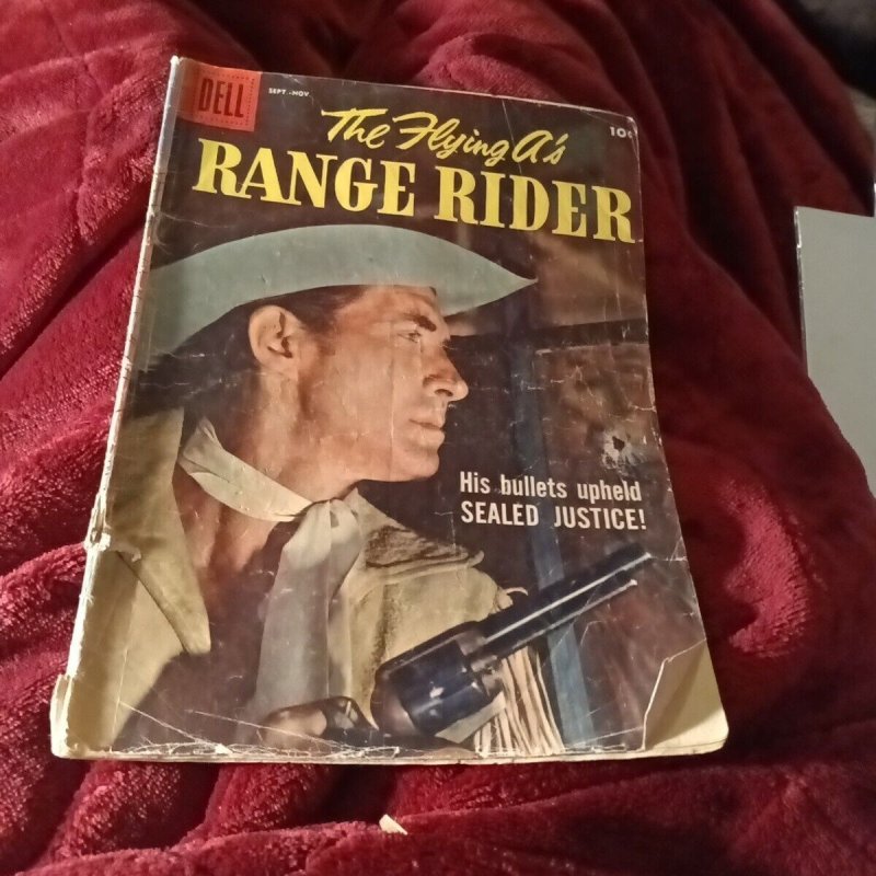 The Flying A's Range Rider #23: Dell Comics 1958 Silver age photo cover Western