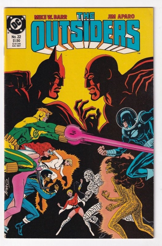 The Outsiders #22 August 1987 DC Mike Barr Jim Aparo Batman