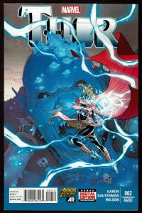 Thor #2 Female Thor, 2nd Print (Jan 2015 Marvel)  9.4 NM