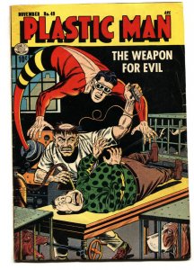 PLASTIC MAN #49-1954-horror issue-hypo needles-gassing-wild issue