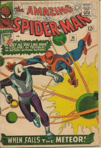 Amazing Spiderman #36 ORIGINAL Vintage 1966 Marvel Comics (no back cover)