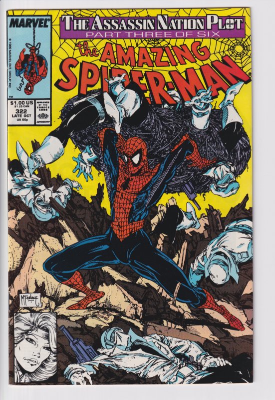Amazing Spider-Man #322 (Oct 1989) VFNM 9.0, white!