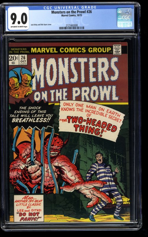 Monsters on the Prowl #26 CGC VF/NM 9.0 Off White to White