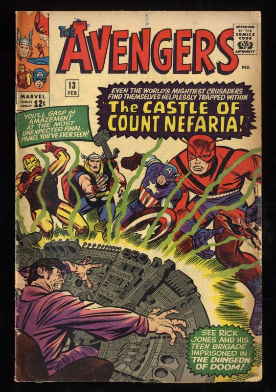 Avengers #13 VG- 3.5 1st Count Nefaria!