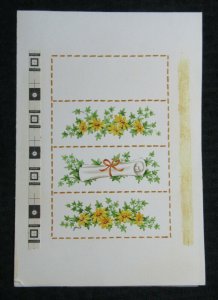 ON YOUR GRADUATION Yellow Flowers with Diploma 7.5x11 Greeting Card Art #G4367