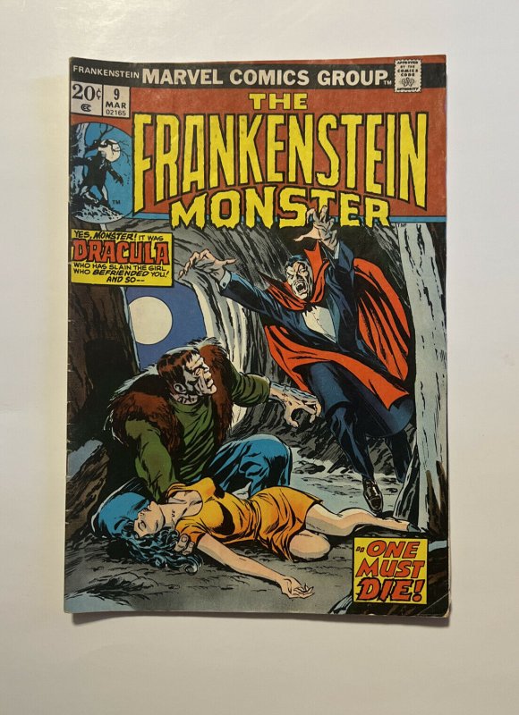 Frankenstein Monster #9 Marvel Comics 1974 KEY ISSUE Dracula Death Stamp Inside!