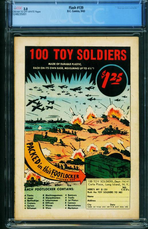 THE FLASH  #139 CGC 3.0-1st PROFESSOR ZOOM / REVERSE FLASH 1248235001