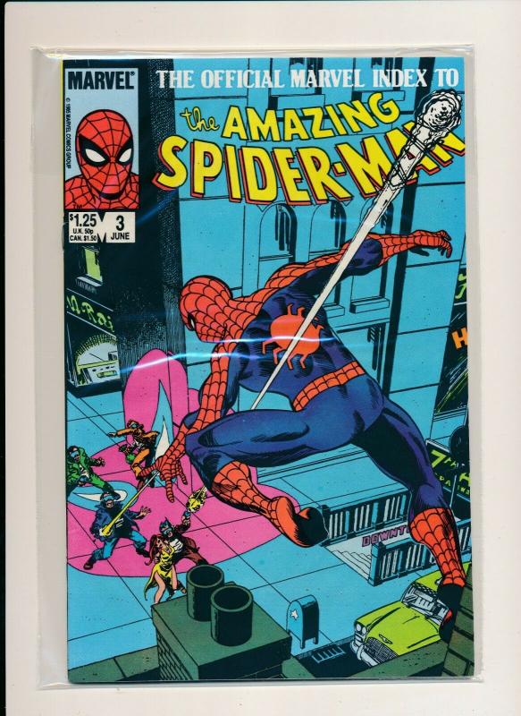 MARVEL set of 9- OFFICIAL INDEX TO THE AMAZING SPIDER-MEN #1-#9 1985 VF (PF742) 