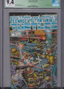 TMNT  #5 CGC 9.4 WHITE MIRAGE // QUALIFIED.GRADE / MISCUT / LOOK
