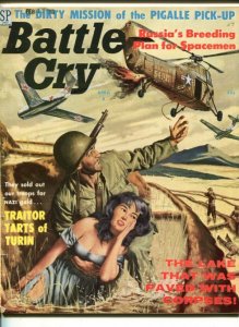 BATTLE CRY- APR 1959-STANLEY PUBS-SPICY BABE COVER-RUSSUANS-TERROR-vg/fn