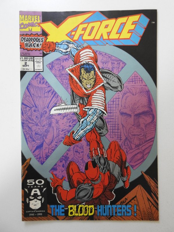X-Force #2 Direct Edition (1991) VF- Condition! 2nd Appearance of Deadpool!