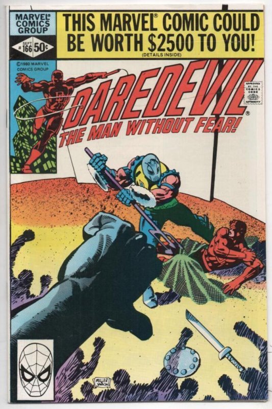 DAREDEVIL #166 VF+  Murdock, Frank Miller, 1964 1980, more Marvel in store
