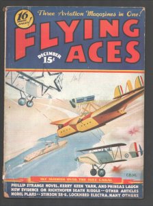 Flying Aces  12/1935-Philp Strange-hero pulp-D.E.Keyhoe-C.B. Mayshark-Devil o...