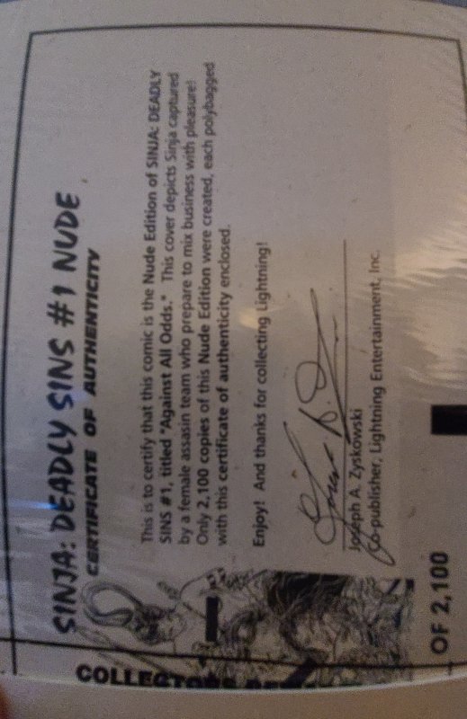Sealed Sinja: Deadly Sins #1 Nude CoA