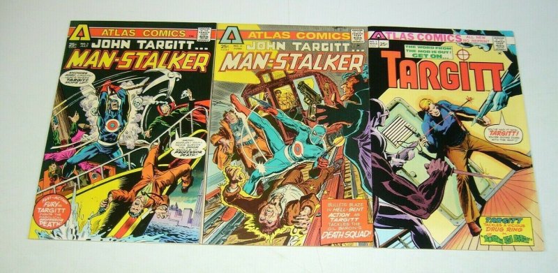 John Targitt ... Man-Stalker #1-3 FN complete series - atlas comics set lot 2