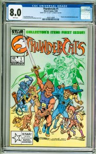 Thundercats #1 (1985) CGC 8.0 Double Cover: 1st cover 7.5, interior cover 8.0.
