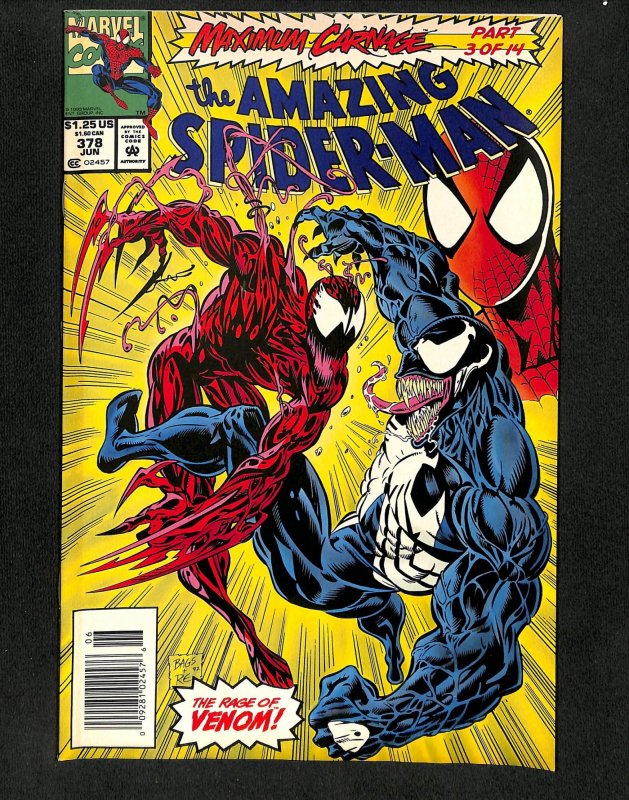 Amazing Spider-Man #378 Maximum Carnage Part 3 Venom!