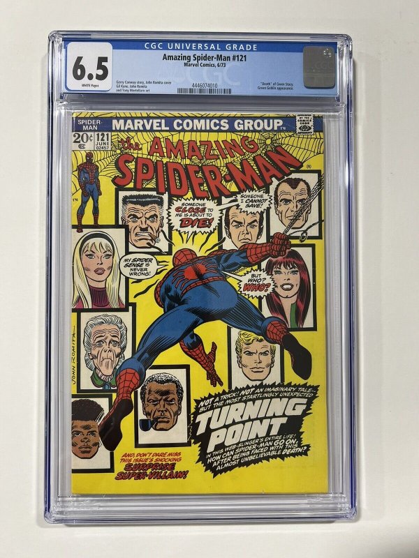 Amazing Spider-Man 121 1973 Cgc 6.5 White pages Marvel Comics