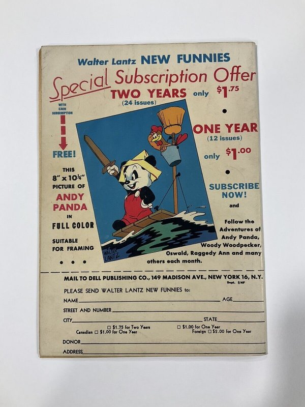 Walter Lantz New Funnies 114 Fine Fn 6.0 August 1946 Dell Magazine