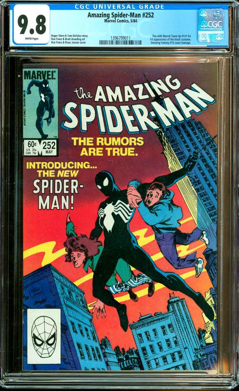 Amazing Spider-Man #252 CGC Graded 9.8 1st Appearance of the Black Costume