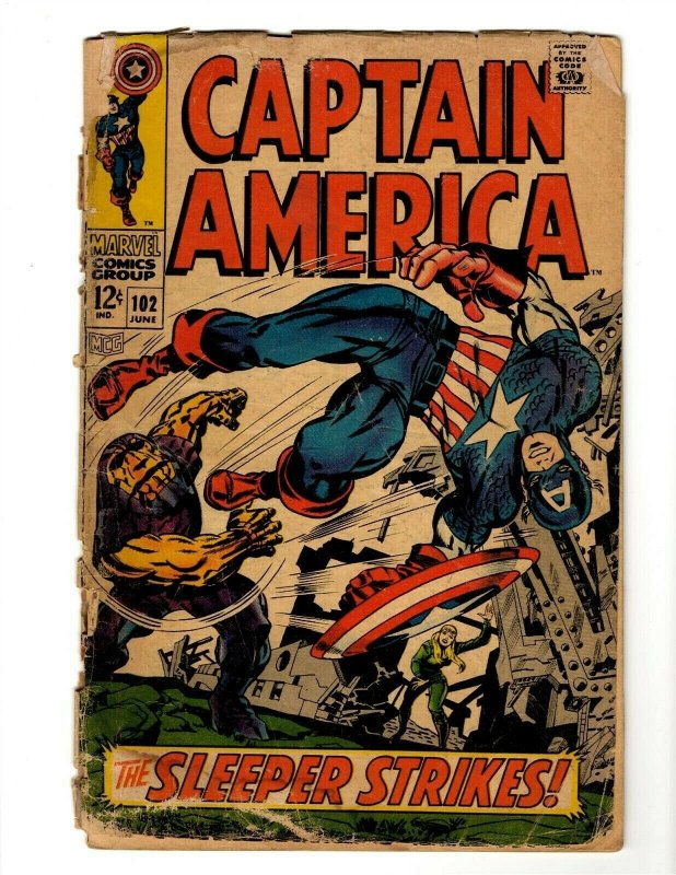 Captain America #102 ORIGINAL Vintage 1968 Marvel Comics