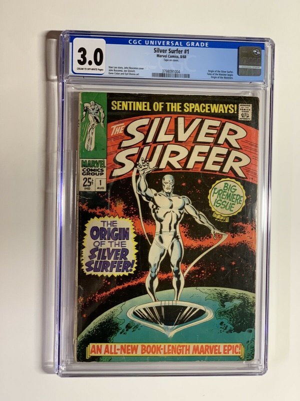 Silver surfer 1 cgc 3.0 cr/ow pages 1968