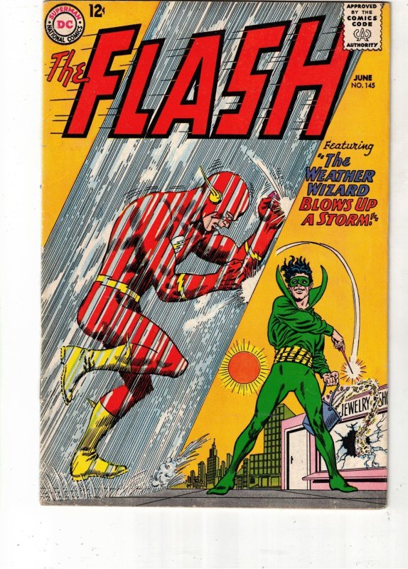 The Flash #145 (1964) PRICE DROP $149 VF+ PRICE DROP! Weather Wizard Key, COVELL