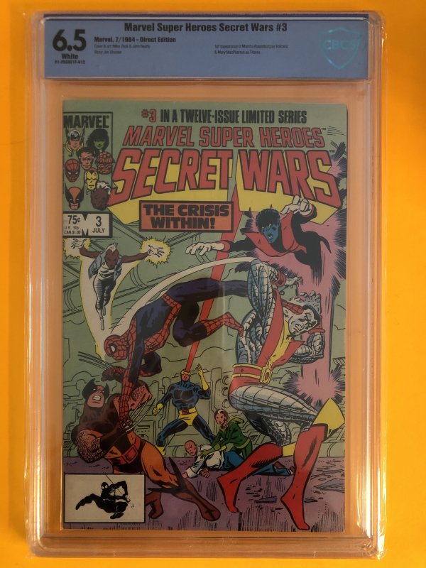 Marvel Super Heroes Secret Wars #3 CBCS 6.5 WHITE (1984) KEY / NEW SLAB