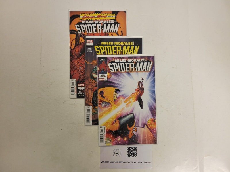 3 Miles Morales Spider-Man Marvel Comic Books #7 8 9 22 TJ43