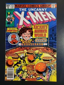 X-Men (1963) #123 VF+ (8.5) Spider-Man crossover vs. Arcade UPC Newsstand|