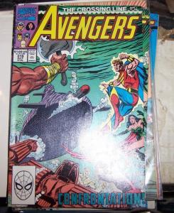 Avengers #319 (Jul 1990, Marvel) the crossing line captain america thor vision 