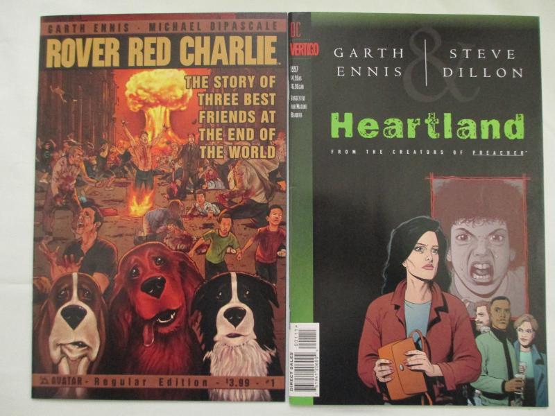 ROVER RED CHARLIE #1,5, 6 & HEARTLAND - Four Issue Comic Book Lot - Ennis