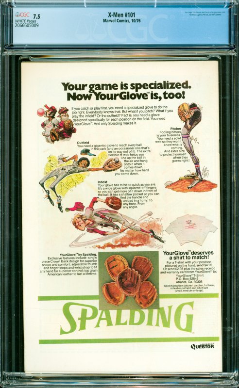 X-Men #101 CGC graded 7.5 Origin & 1st appearance of Phoenix. Black Tom Cassi...