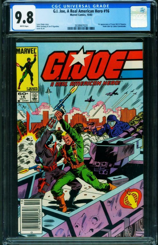 G.I. JOE A Real American Hero #16 CGC 9.8 1983- NEWSSTAND ed-2038907020