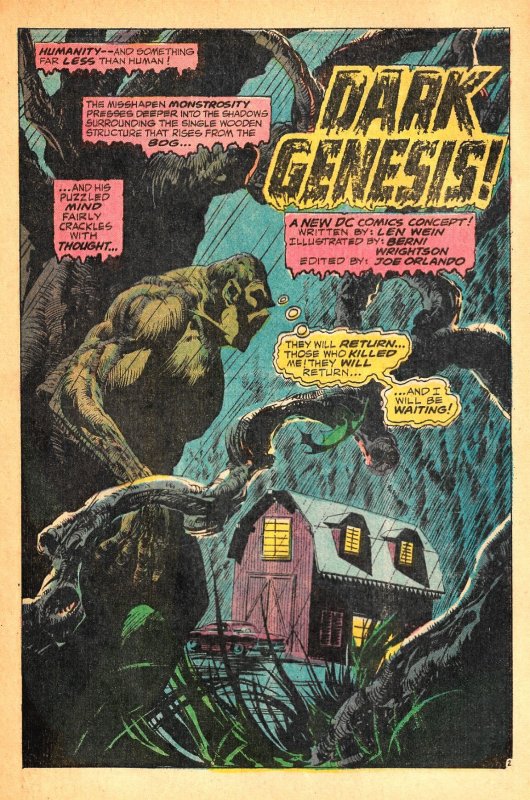 Swamp Thing #1 (Oct1972) 9.0 VF/NM  Swamp Thing Origin! Len Wein & B. Wrightson!