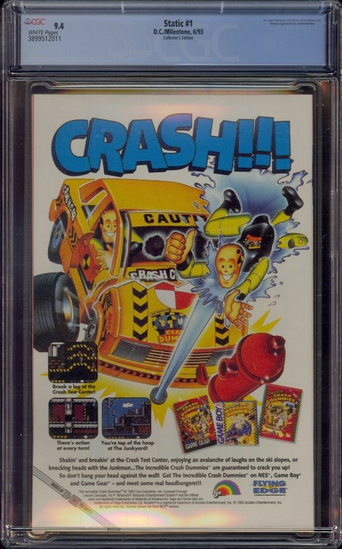 STATIC #1 CGC 9.4 COLLECTOR'S EDITION 1ST VIRGIL HAWKINS 011