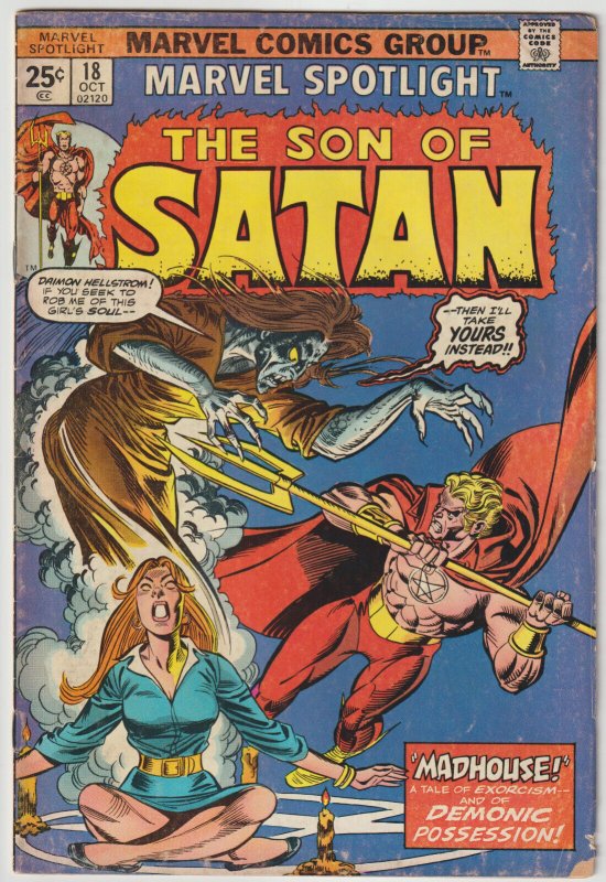 Marvel Spotlight #18 (Oct 1974, Marvel), VG condition (4.0), Son of Satan stars