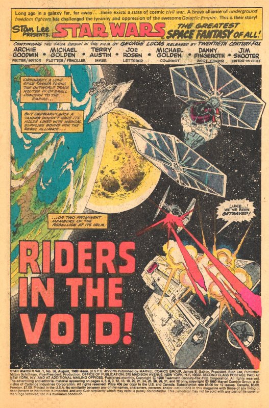 STAR WARS #38 (Aug 1980) MARVEL Volume 1 • 7.0 FN/VF  • Michael Golden