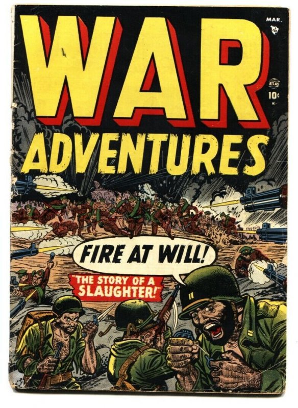 War Adventures #2 1952-Atlas-battle cover-violent war comic book