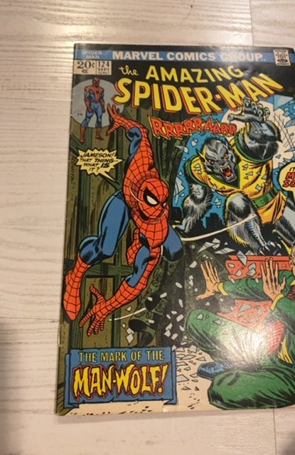 The Amazing Spider-Man #124 (1973)1st man wolf app